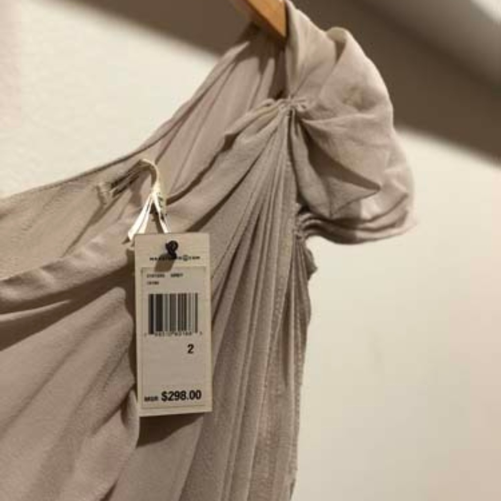 Max Studio Asymmetrical Cream Dress - Picture 6 of 7